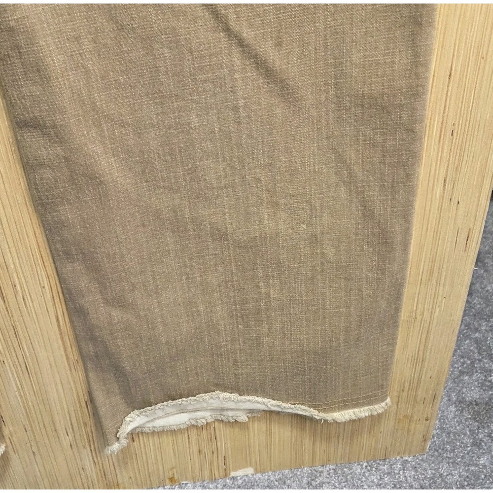 Trilogy Sz 14 Ladies Butterfly Jean Beige Wide Leg Mid-rise Raw Edge‎ Hem - Picture 5 of 6